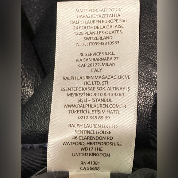 NWT Polo Ralph Lauren Blue Label Navy Leather Joggers - Sz XS - Picture 10 of 10